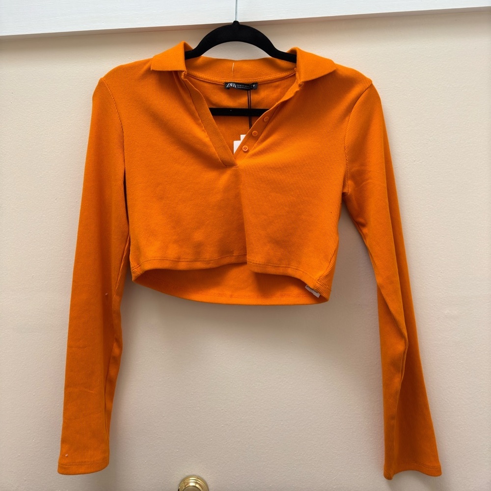 Zara cropped long sleeved shirt